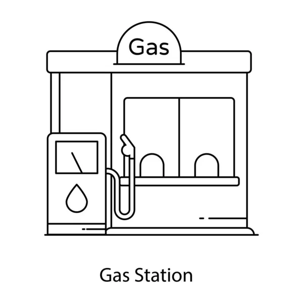 ウェブ用のガソリンスタンドのアイコンの概略図 — ストックベクタ
