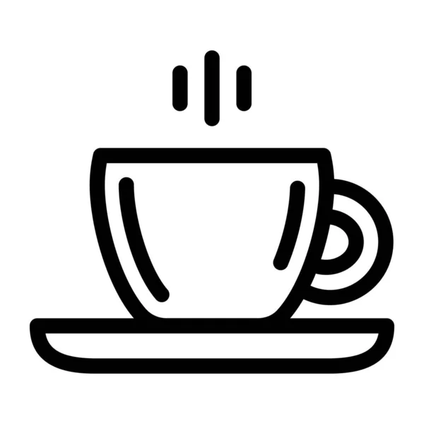 Kaffeetassen Ikone Umriss Illustration Von Teebecher Vektor Symbole Für Das — Stockvektor