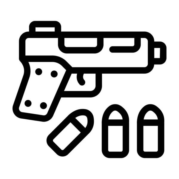 Gun Web Simgesi Basit Tasarım — Stok Vektör