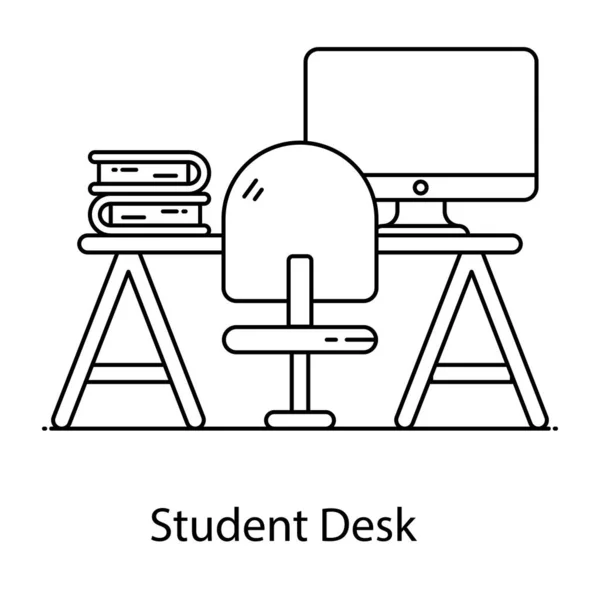 Ilustración Vectorial Del Icono Oficina Aprendizaje Conjunto Computadora Escuela Símbolo — Vector de stock