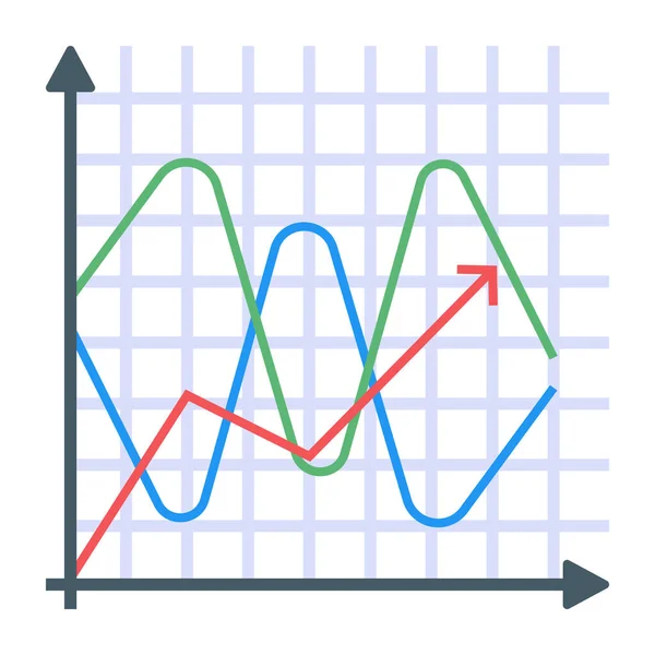 Gráfico Gráfico Com Seta Estatística — Vetor de Stock