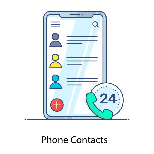 Téléphone Contacts Icône Web Illustration Vectorielle — Image vectorielle