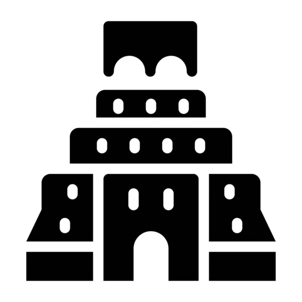 Castle Icône Web Illustration Simple — Image vectorielle
