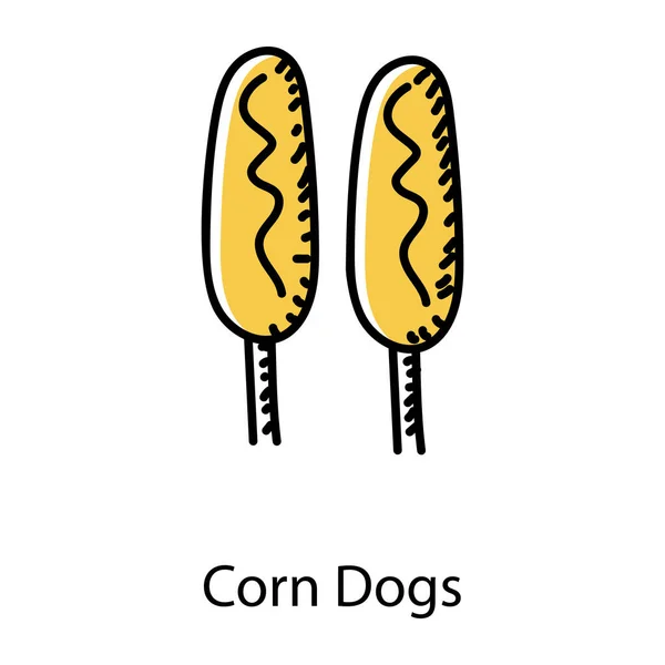 Corn Dogs Icon Vector Illustration — Stock Vector