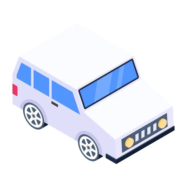 Icono Del Coche Isométrico Sobre Fondo Blanco Vector — Archivo Imágenes Vectoriales