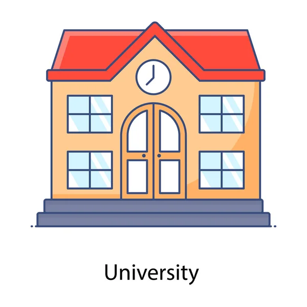 Universidad Icono Web Ilustración Simple — Vector de stock