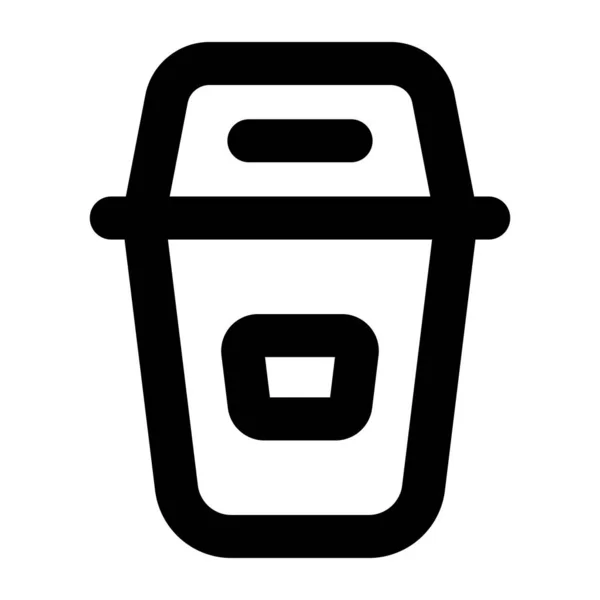 Trash Can Icon Outline Illustration Bucket Vector Icons Web — Stock Vector