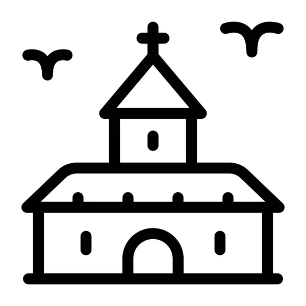 Kerk Vlakke Vector Pictogram — Stockvector