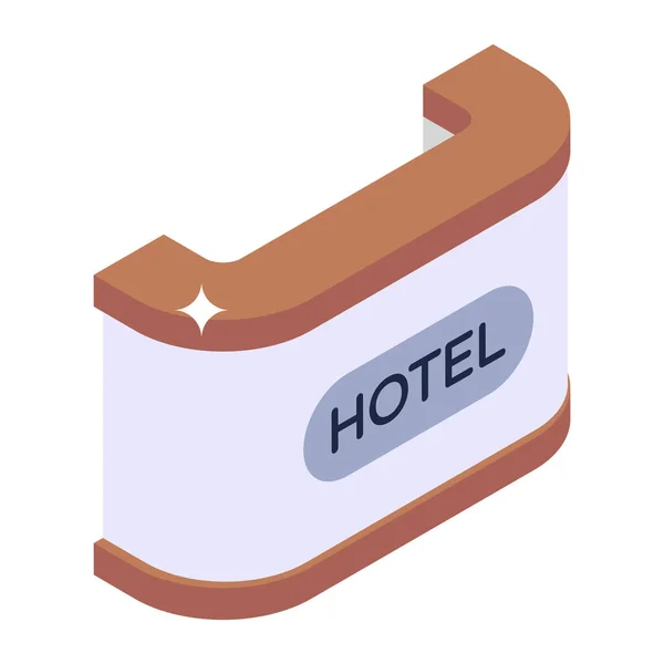 Hotel Recepción Web Icono Diseño Simple — Vector de stock