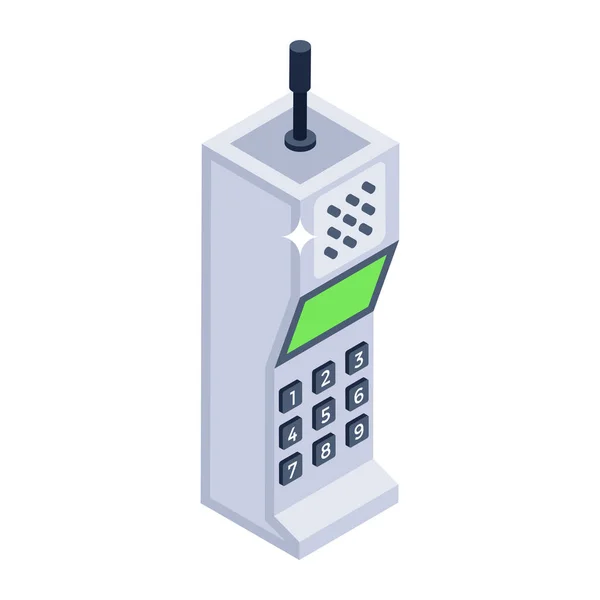 Ikona Telefonu Izometria Ikon Wektorowych Telefonu Stacjonarnego Projektowania Stron Internetowych — Wektor stockowy