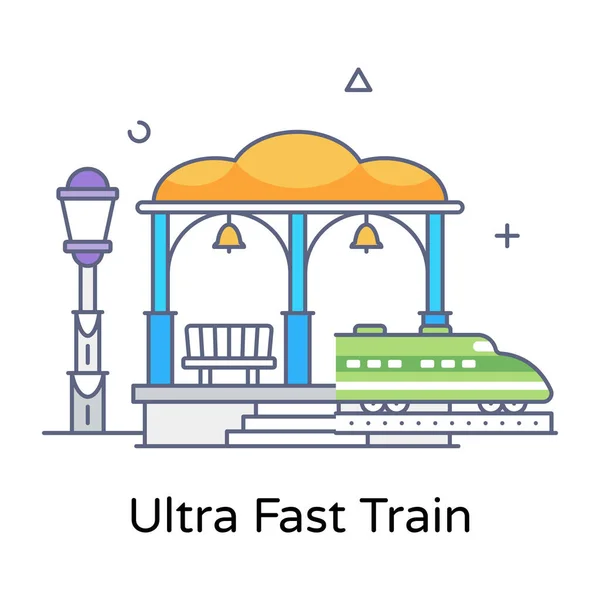Vektorová Ilustrace Moderního Vlaku — Stockový vektor