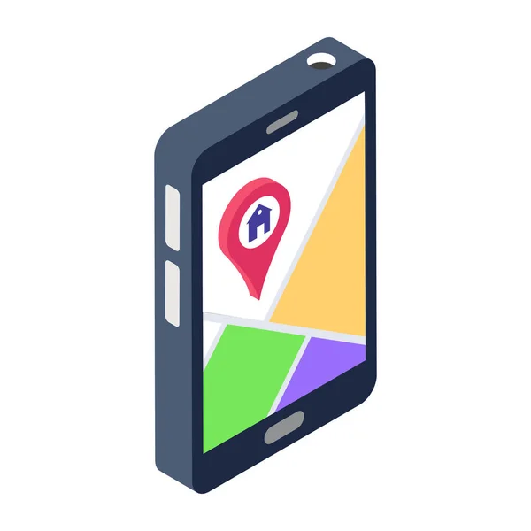 Smartphone Mit Gps Navigationsvektor Illustration Design — Stockvektor