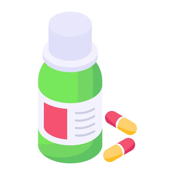 Üveg Gyógyszer Tabletták Izolált Ikon Vektor Illusztráció Tervezés — Stock Vector