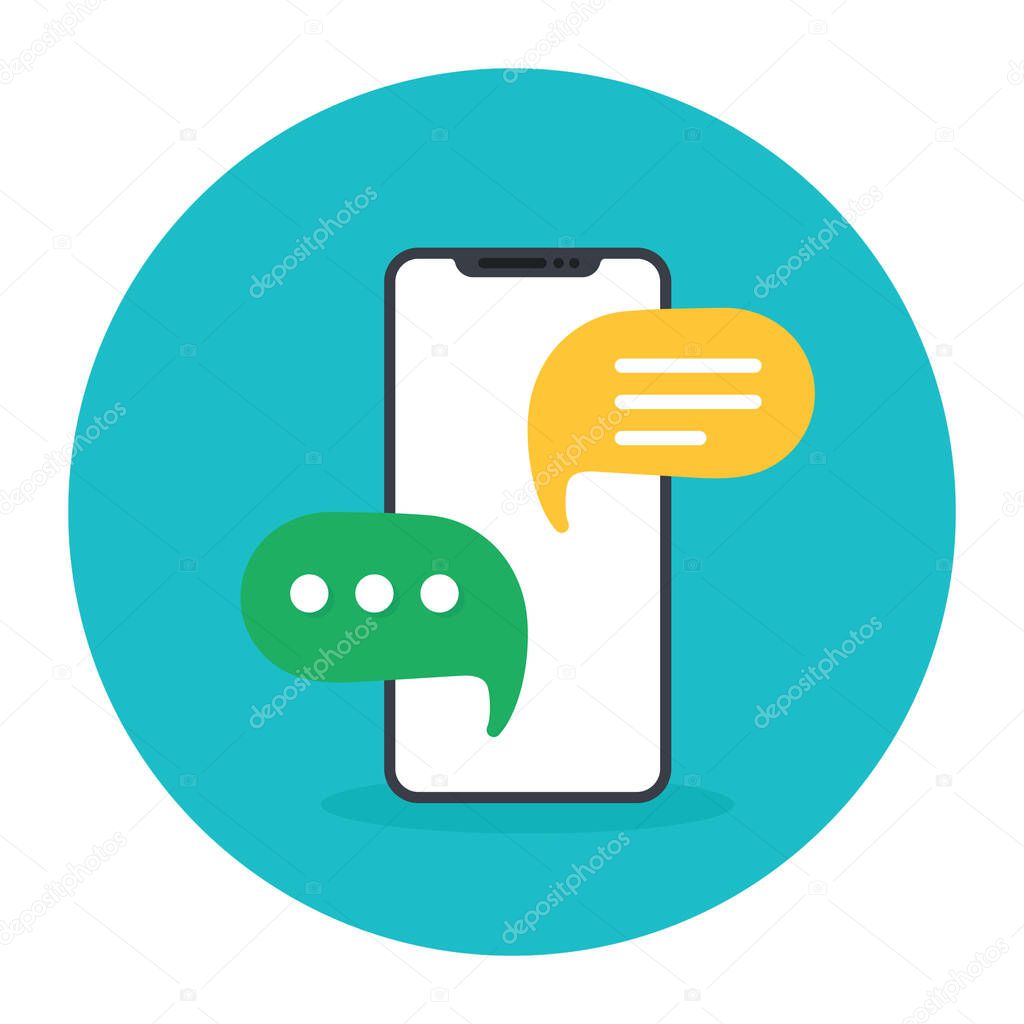 chat bubbles icon. flat design style eps 10