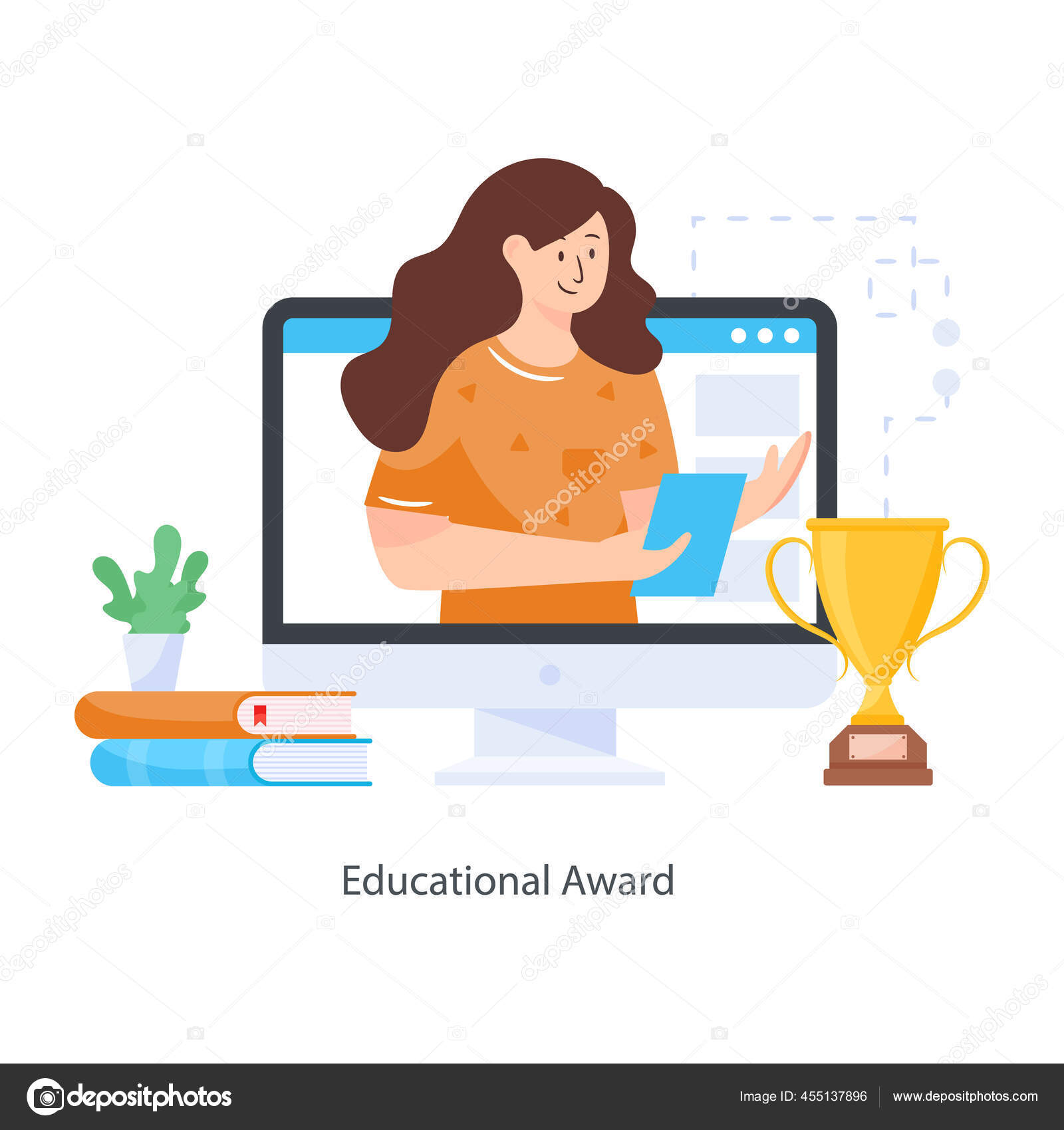 Desain Rata Pendidikan Online Dengan Laptop Gambar Vektor Dari Kartun Stok Vektor Smashingstocks 455137896