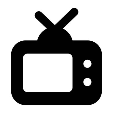 Basit web simgesi, TV 'nin vektör illüstrasyonu