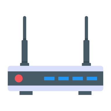 router simgesi. Web için kablosuz joystick vektör simgelerinin düz çizimi