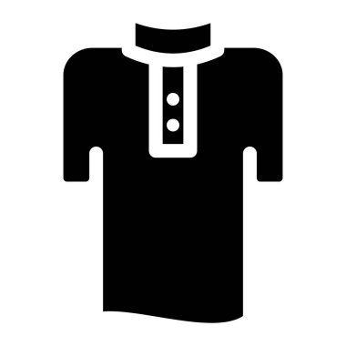 Gömlek ikonu. Kıyafet vektör logosunun basit çizimi.