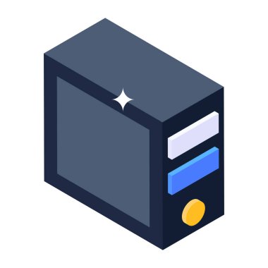 Bilgisayarın izometrik simgesi. vektör illüstrasyonu.