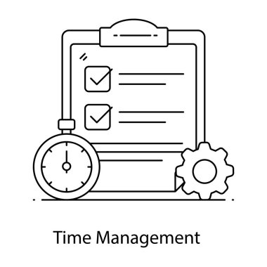 Zaman çizgisi olan pano ve biçim simgesi tasarımı, vektör illüstrasyonu