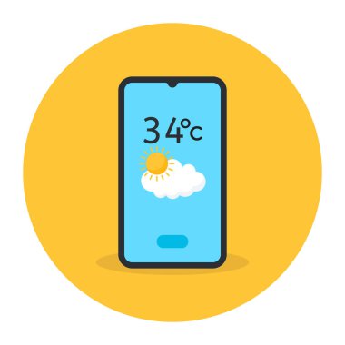 hava durumu mobil uygulama vektörü simgesi modern basit tasarım