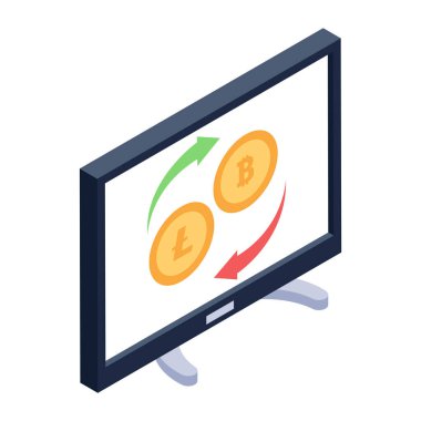 Para ve dolar vektör illüstrasyon tasarımı ile bitcoin