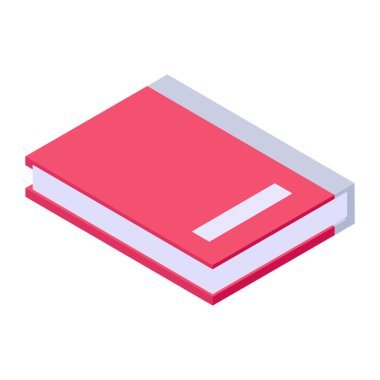 Kitap yığını ikonu. Beyaz arkaplanda izole edilmiş web tasarımı için kitap vektör sembollerinin izometriği