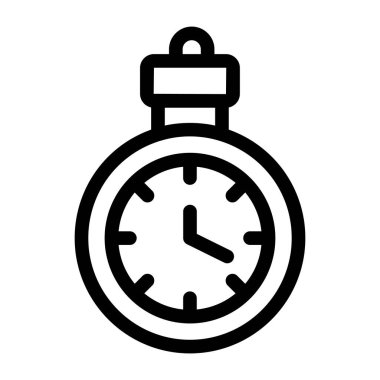 Kronometre simgesi. ana hatlı kronometre vektör çizimi. beyaz arkaplanda izole