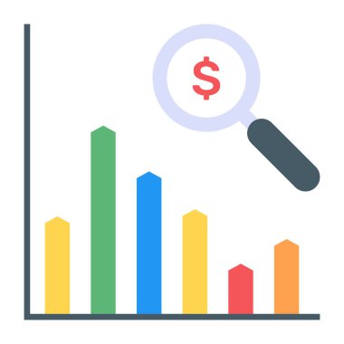 finansal büyüme grafiği düz vektör simgesi