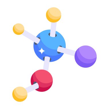 Molekül simgesi. Su vektörü gösteriminin izometriği.