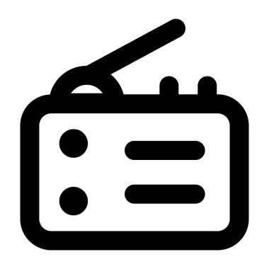 Radyo. Web simgesi basit illüstrasyon