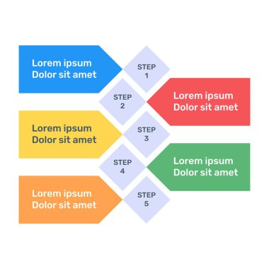 İş akışı düzeni, diyagram, sayı seçenekleri, web tasarımı için iş bilgi grafiklerinin vektör çizimi şablonu 