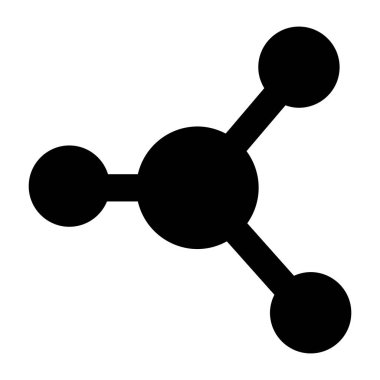 Molekül simgesi. Web için molekül vektör simgelerinin basit çizimi