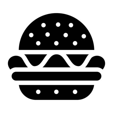 Hamburger ikonu vektör illüstrasyonu