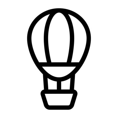 Sıcak hava balonu ikonu. Aerostat vektörünün özet çizimi ve doldurma biçimi