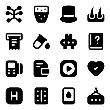 katı siyah simgeler ayarlandı