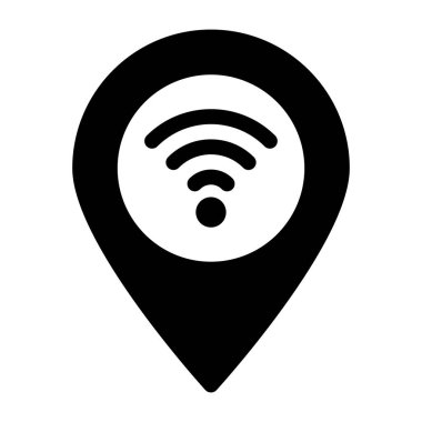 Web ve mobil uygulama tasarımınız için beyaz arkaplanda izole edilmiş wifi simgesi vektörü, GPS logo kavramı