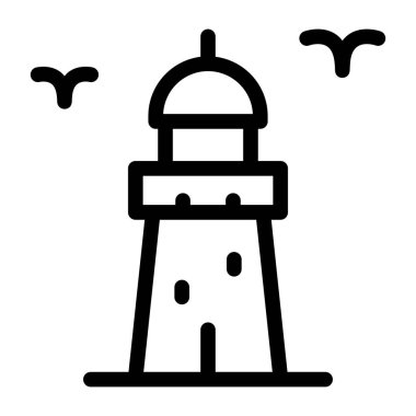 Deniz feneri. Web simgesi basit tasarım