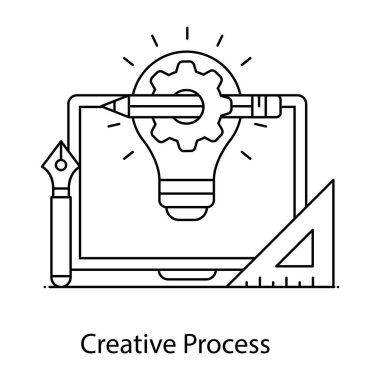Simge tasarımı ile yaratıcı fikir kavramı, vektör illüstrasyonu 10 eps graphic.