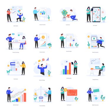 iş insanları grubu, vektör illüstrasyonu