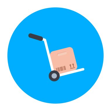 Teslimat arabası ikonu. Web için forklift vektör simgelerinin basit çizimi