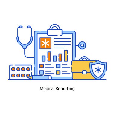 Tıbbi ve sağlık konsepti, vektör illüstrasyonu 