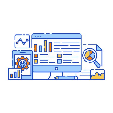 seo modern simgesinin vektör illüstrasyonu