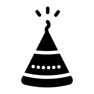 Noel şapkası ikonu. Web için parti kıyafet vektör simgelerinin basit illüstrasyonu