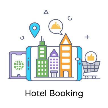 Şehir ve harita vektör illüstrasyon tasarımlı alışveriş arabası