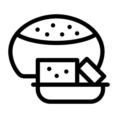 yiyecek ve içecek satırı vektör simgesi.