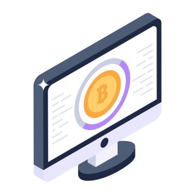 bitcoin. Web simgesi basit illüstrasyon