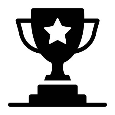 Kupa ikonu. Web için ödül kazanan vektör simgelerinin ana hatları
