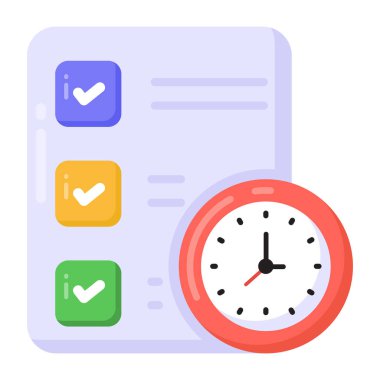 zaman yönetimi düz vektör simgesi