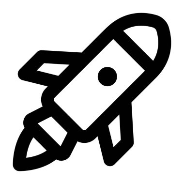 Roket. Web simgesi basit illüstrasyon